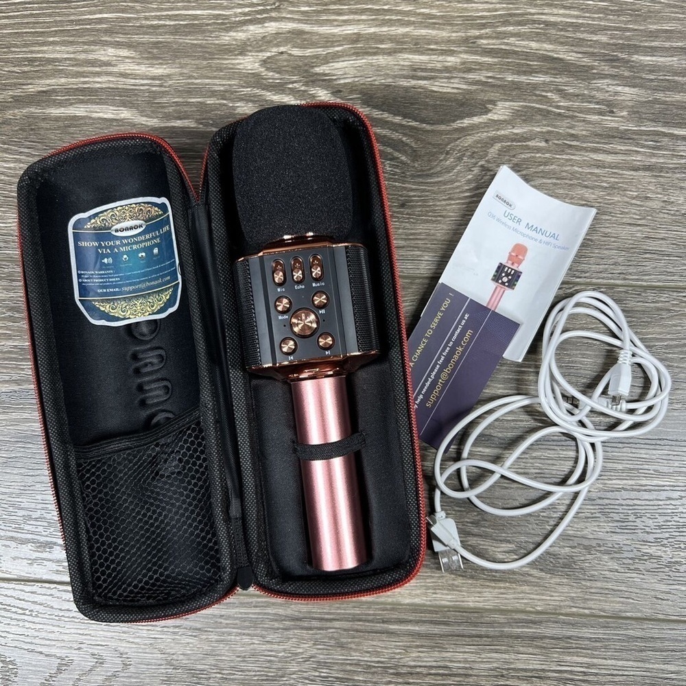 Bonaok Bluetooth Handheld Karaoke Microphone Bluetooth T29 - Picture 3 of 7